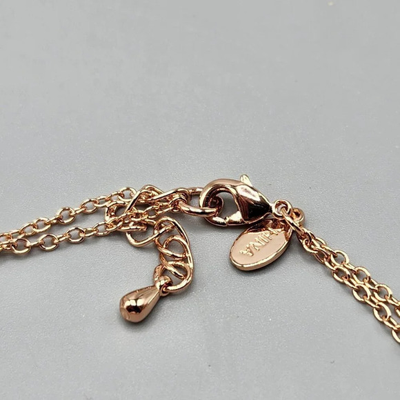 Joan Boyce Pave Crystal Christian Cross Bracelet w/ Rings Rose Gold Tone - Picture 13 of 16